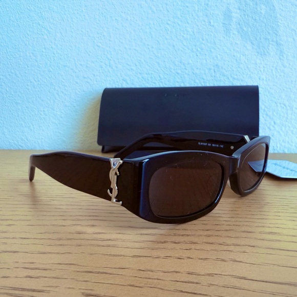 Saint Laurent Black Logo Sunglasses - Picture 1 of 14
